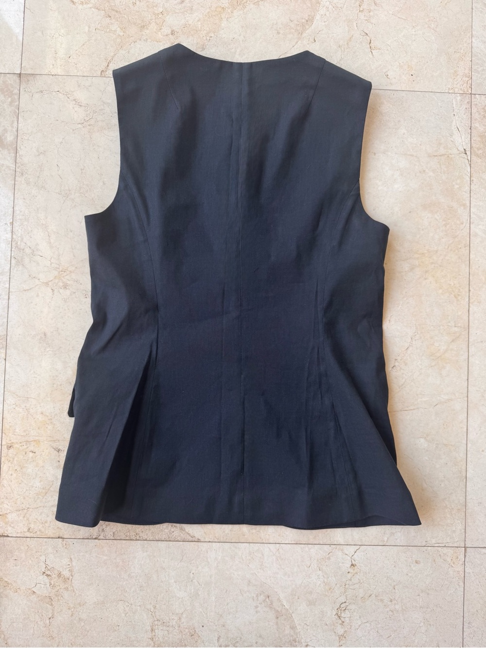 Rag & Bone Linen Blend Sleeveless Button Front Vest in Dark Navy size 2 - Picture 7 of 13